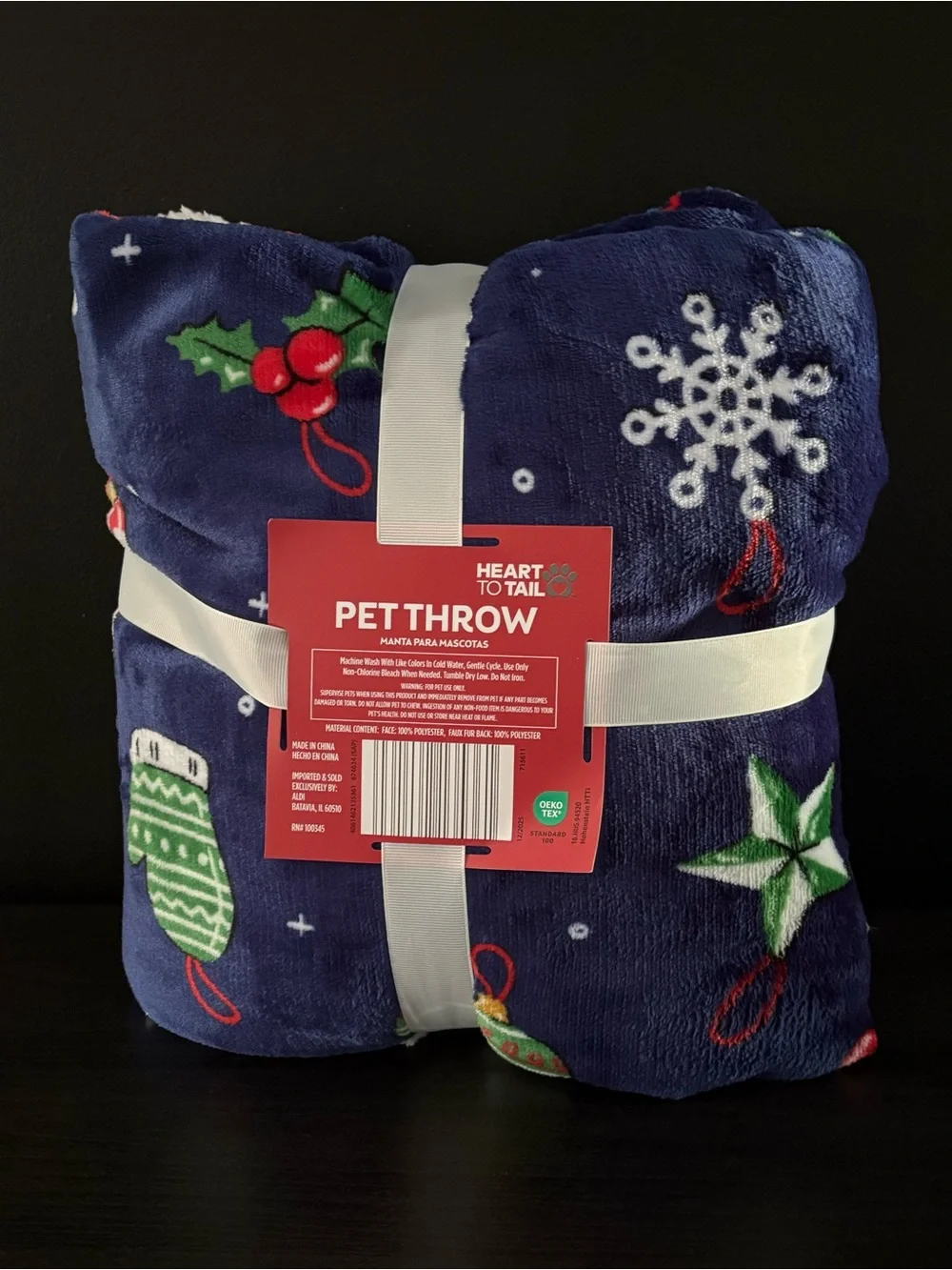 NEW Heart to Tail Pet Throw Sherpa 50”x60” Dogs Christmas Ornaments